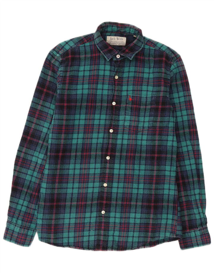 Jack Wills herre flannelskjorte mellemgrøn ternet bomuld