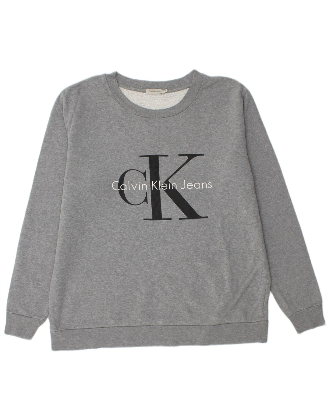 CALVIN KLEIN JEANS Grafisk sweatshirt til mænd XL Grå bomuld