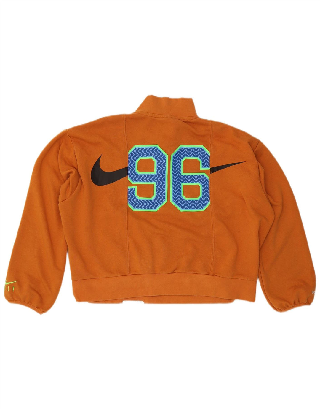 Nike Dame Dri Fit Grafisk Oversized Sweatshirt Jumper UK 10 Small Orange