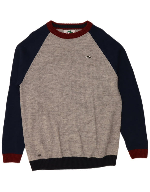 LE SHARK Herre Boat Neck Jumper Sweater Stor Grå Colourblock Akryl
