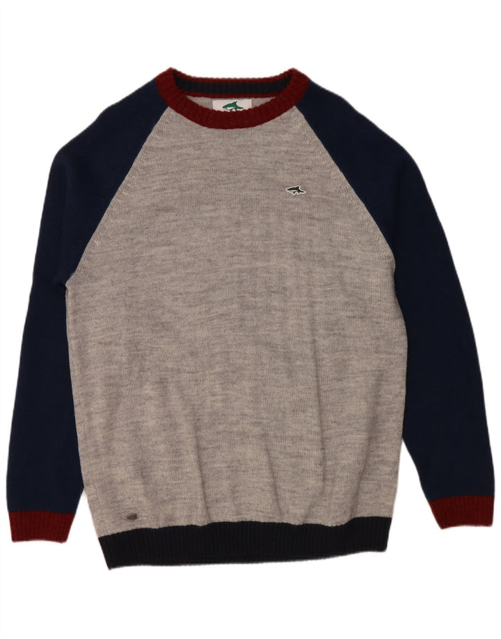 LE SHARK Herre Boat Neck Jumper Sweater Stor Grå Colourblock Akryl