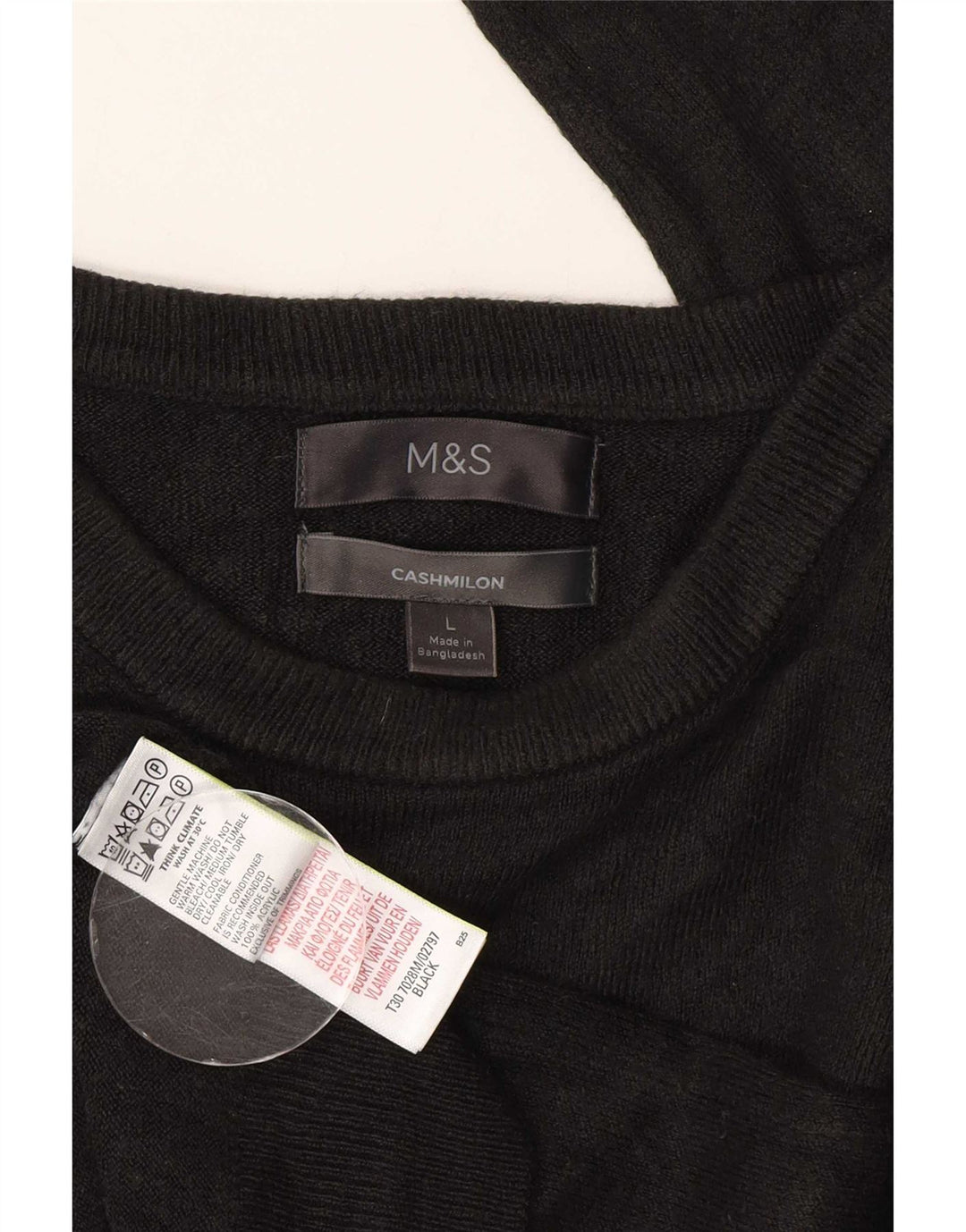 Marks & Spencer Herre sweater med rund hals, stor sort akryl