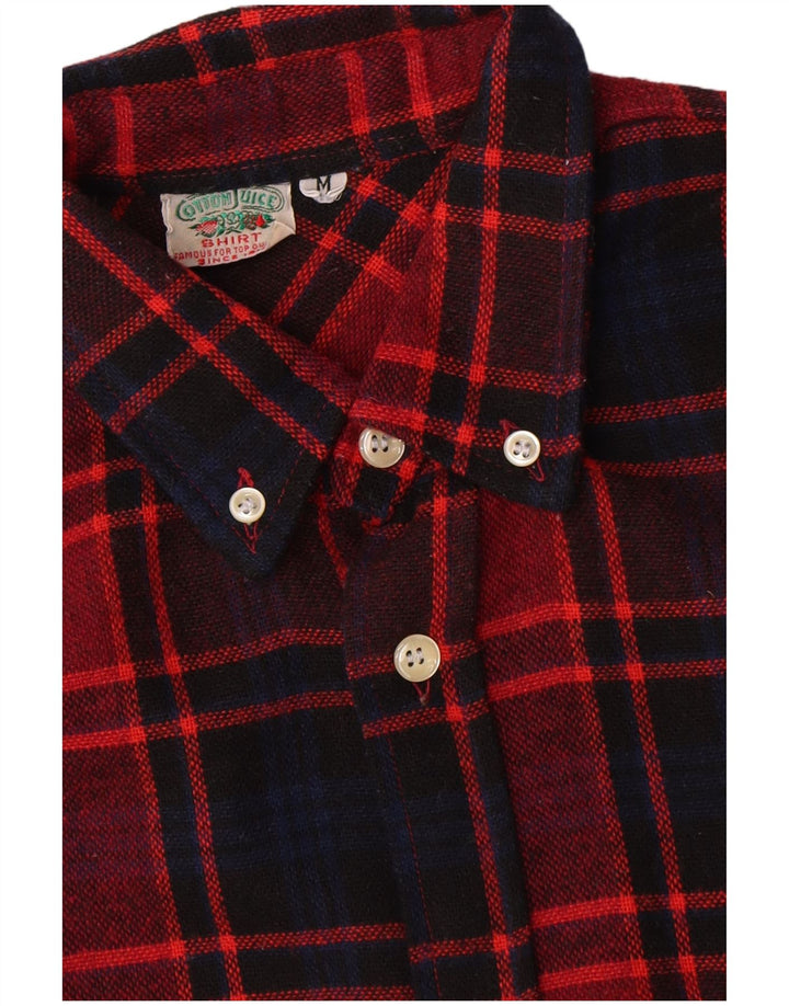 Vintage flannelskjorte til mænd Medium rød ternet bomuld