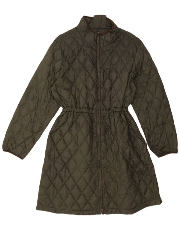 Marks & Spencer Womens Quilted Padded Coat UK 18 XL Khaki Polyamide