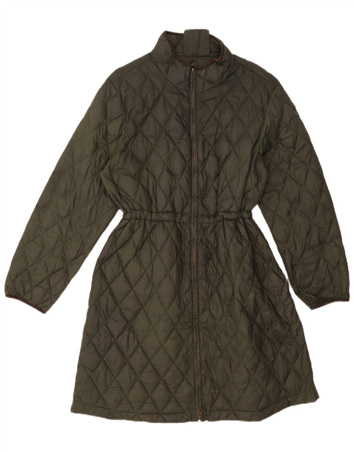 Marks & Spencer Quiltet, polstret frakke til kvinder UK 18 XL Khaki Polyamid