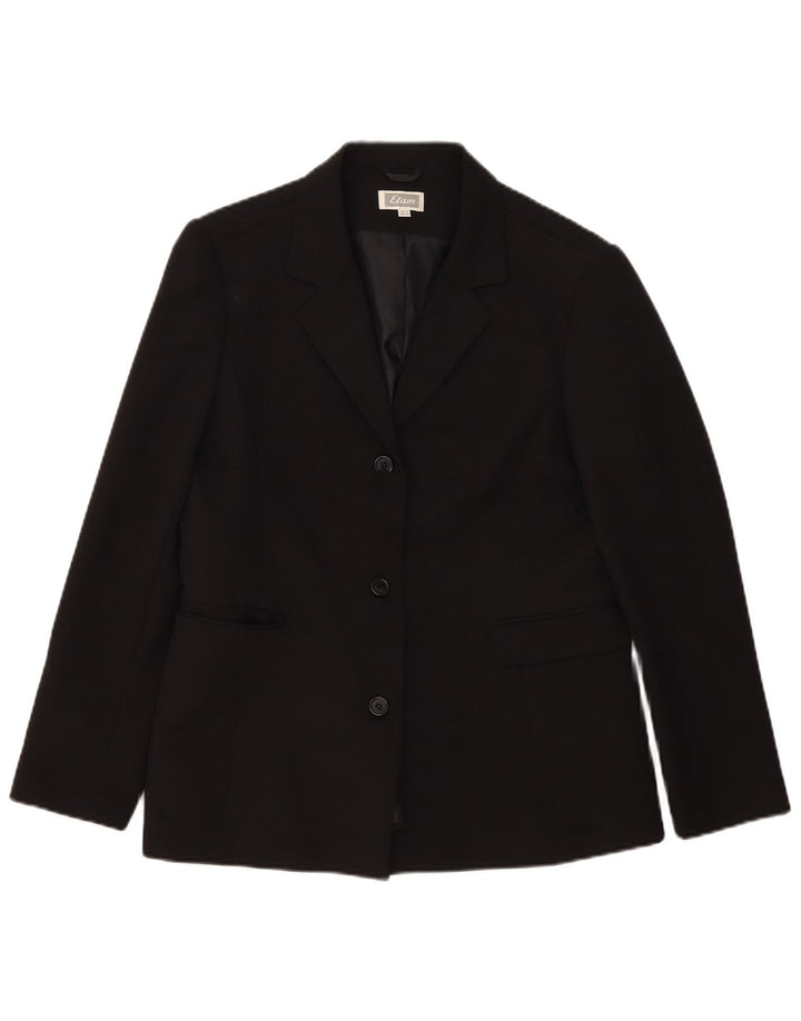 Etam Dame 3 Button Blazer Jacket UK 16 Large Black Polyester
