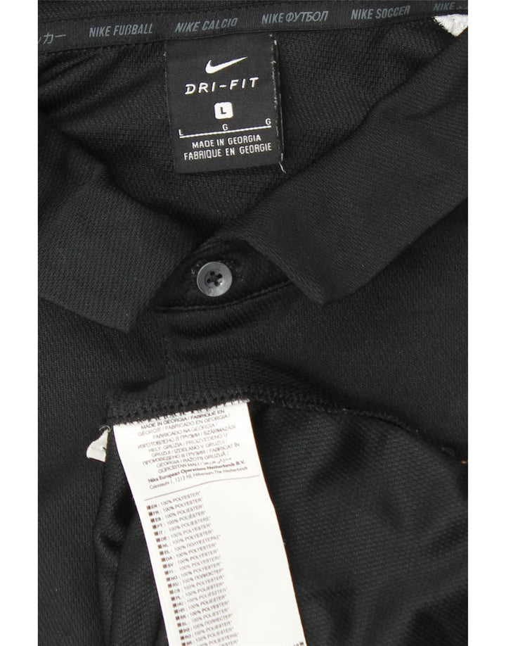 Nike Herre Dri Fit grafisk poloshirt Stor sort Colourblock Polyester