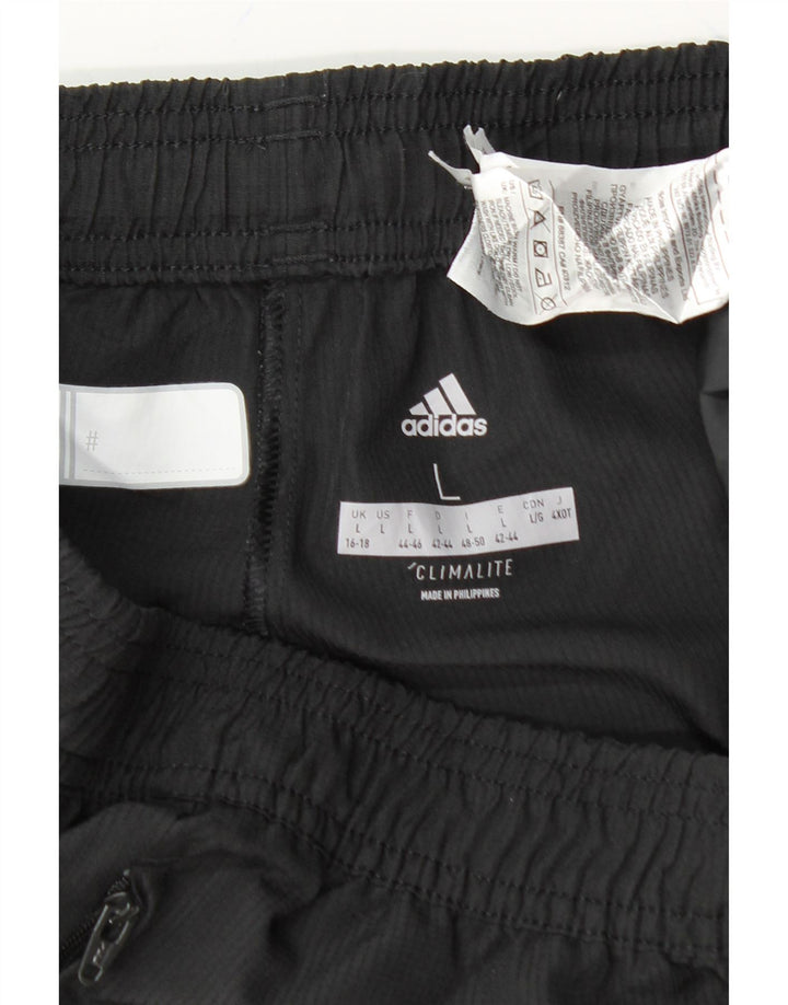 ADIDAS Womens Climalite Tracksuit Trousers UK 16/18 Large  Black Polyester Vintage Adidas and Second-Hand Adidas from Messina Hembry 