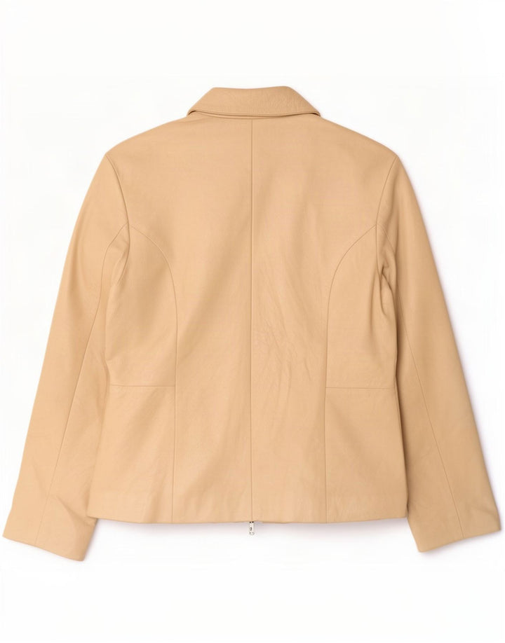 Vintage dame læderjakke IT 46 Large Beige