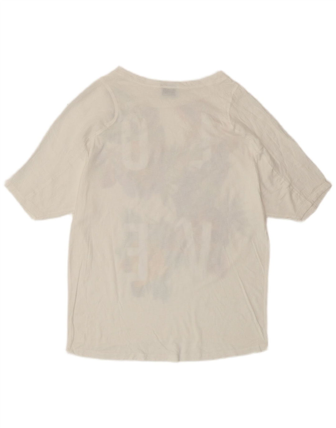 ZARA Grafisk T-Shirt Top UK 10 Small White Floral