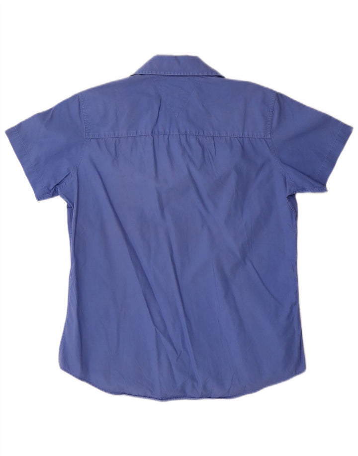 Tommy Hilfiger Kortærmet skjorte til kvinder US 8 Medium Blue Cotton