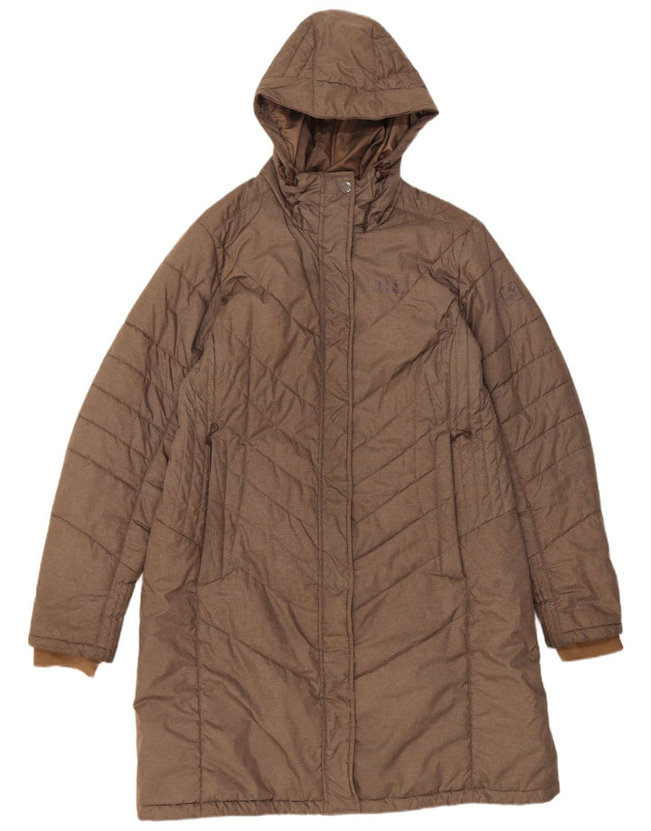 Jack Wolfskin Dame Hætte Polstret Frakke UK 18/20 XL Beige Polyester