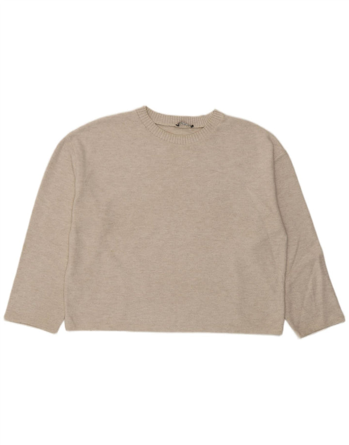 Zara Dame Oversized Top Langærmet UK 16 Large Off White