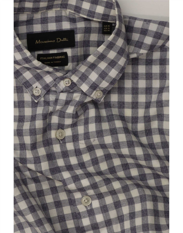 Massimo Dutti Herreskjorte Medium Blue Gingham Cotton