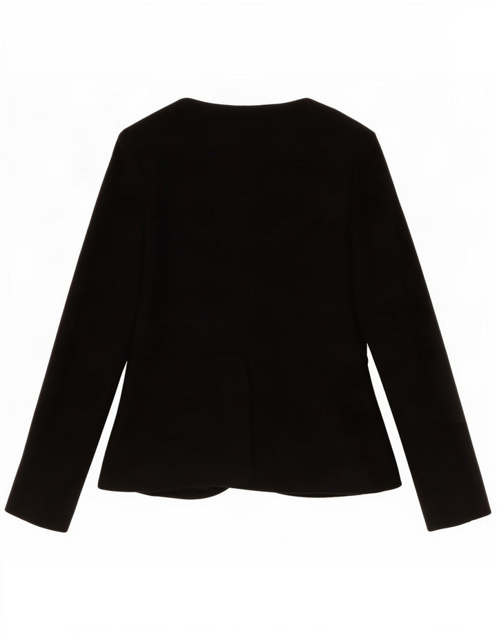 Topshop Dame Full Zip Blazer Jacket UK 14 Large Black Polyester