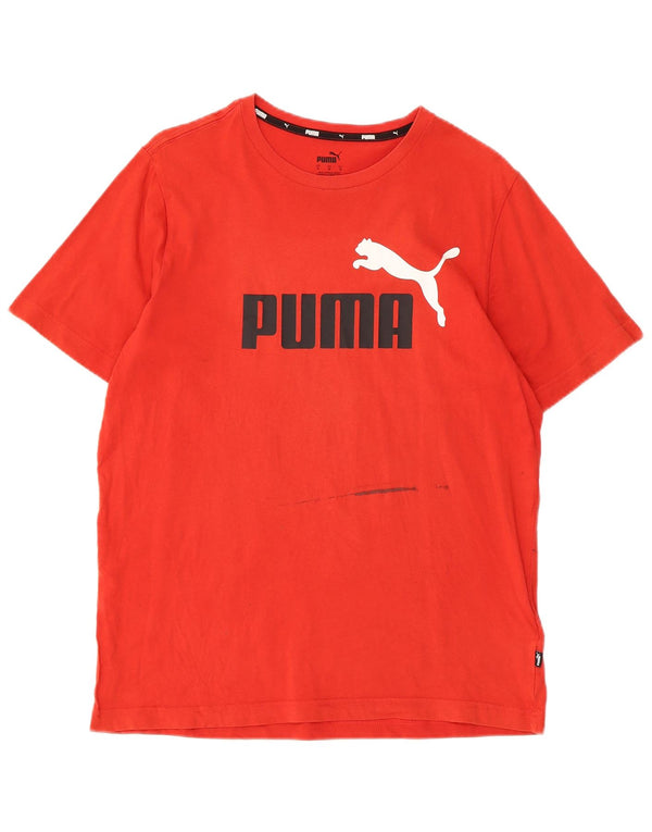 PUMA Grafisk T-shirt til mænd, medium rød bomuld