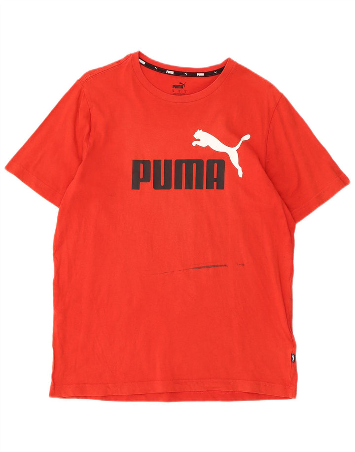 PUMA Grafisk T-shirt til mænd, medium rød bomuld