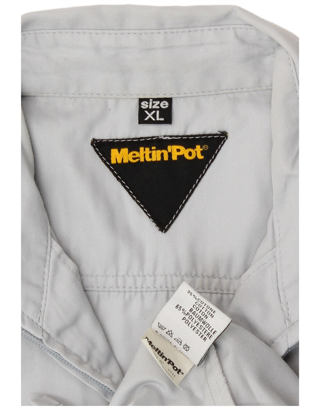 Meltin' Pot Kortærmet Herreskjorte XL Grå Polyester