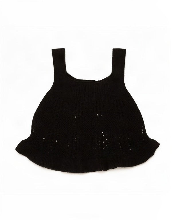 Zara Damestrik Cami Top UK 8 Small Black Bomuld