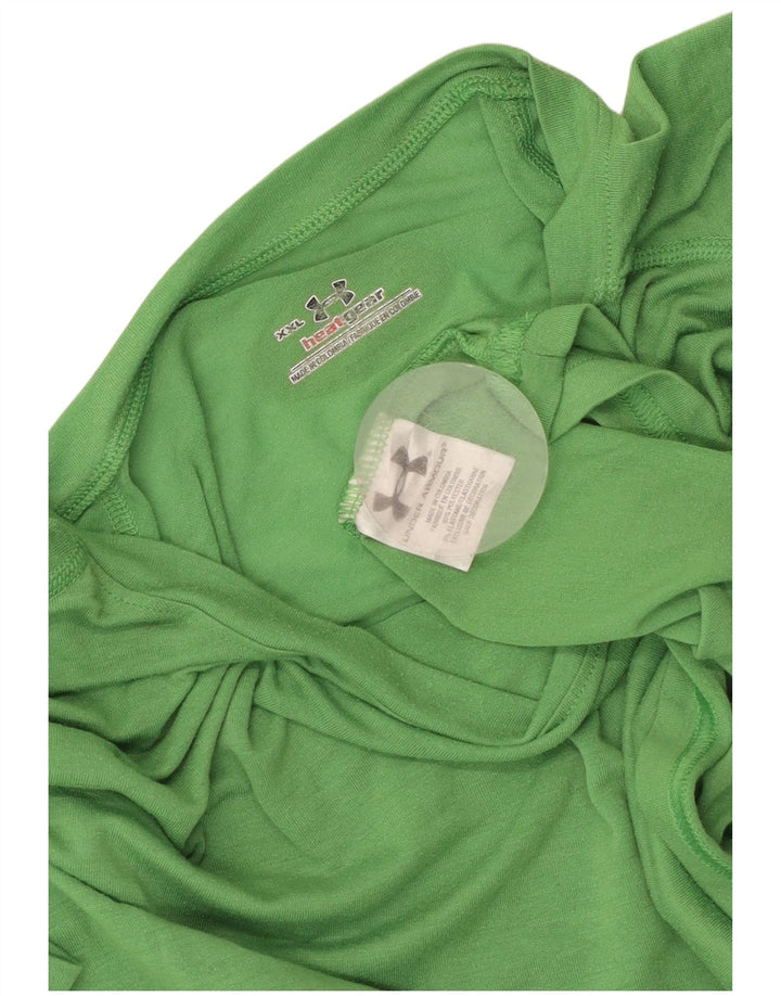 UNDER ARMOUR Herre Heat Gear T-Shirt Top 2XL Grøn Polyester