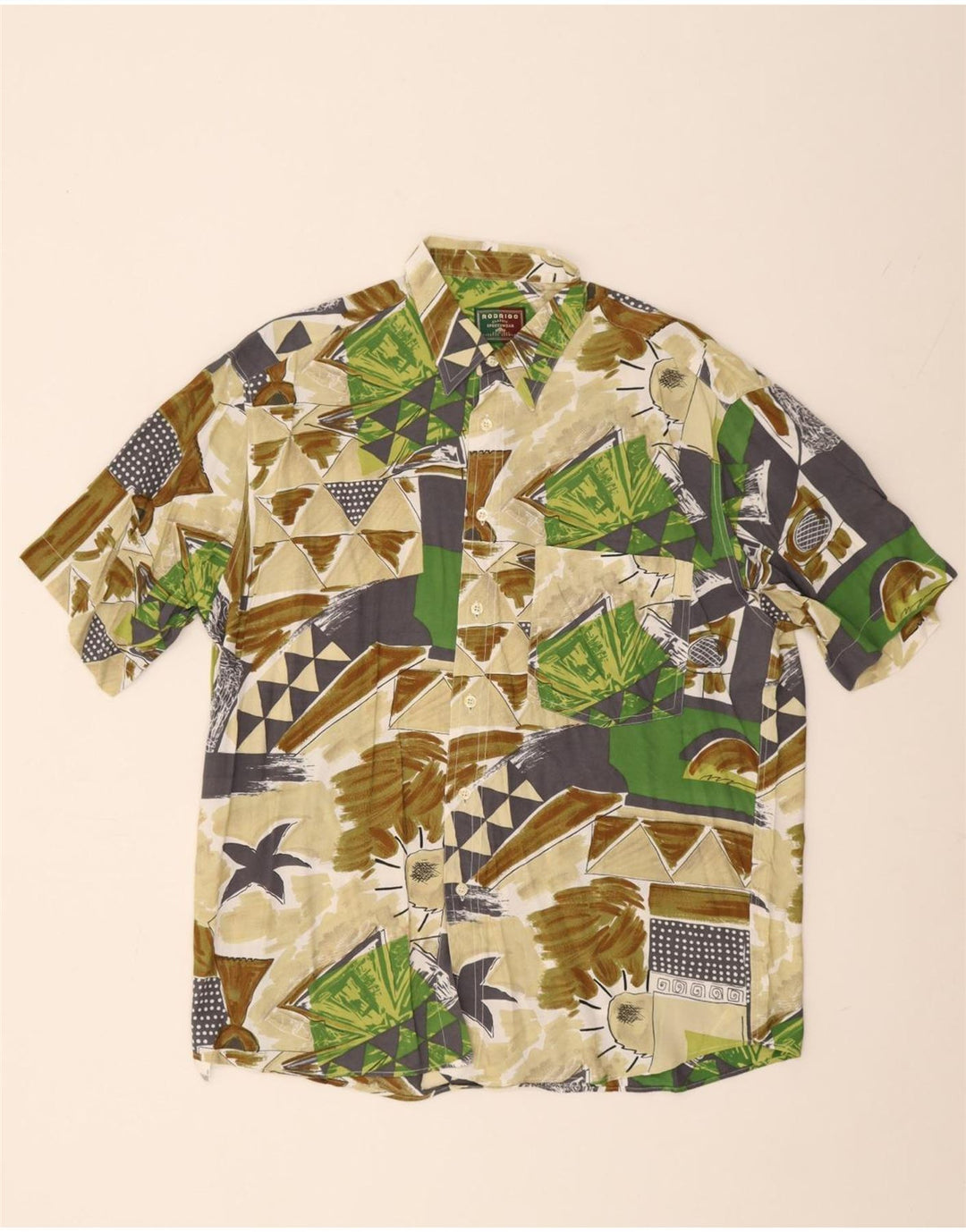 Rodrigo Kortærmet Herreskjorte Størrelse 41 16 Stor Flerfarvet Geometrisk