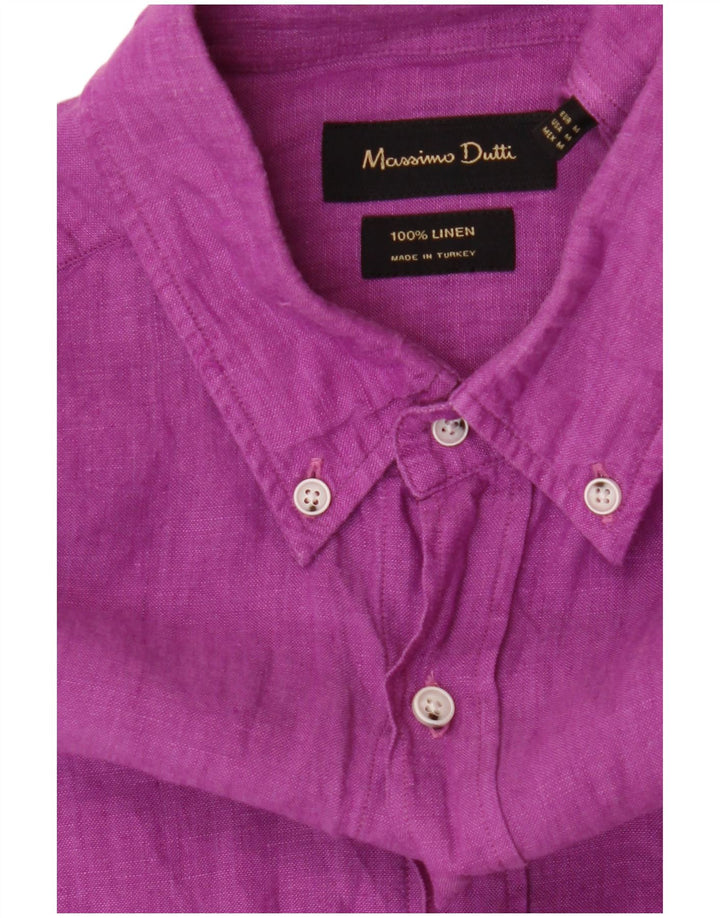 Massimo Dutti Herreskjorte Medium Lilla Linned