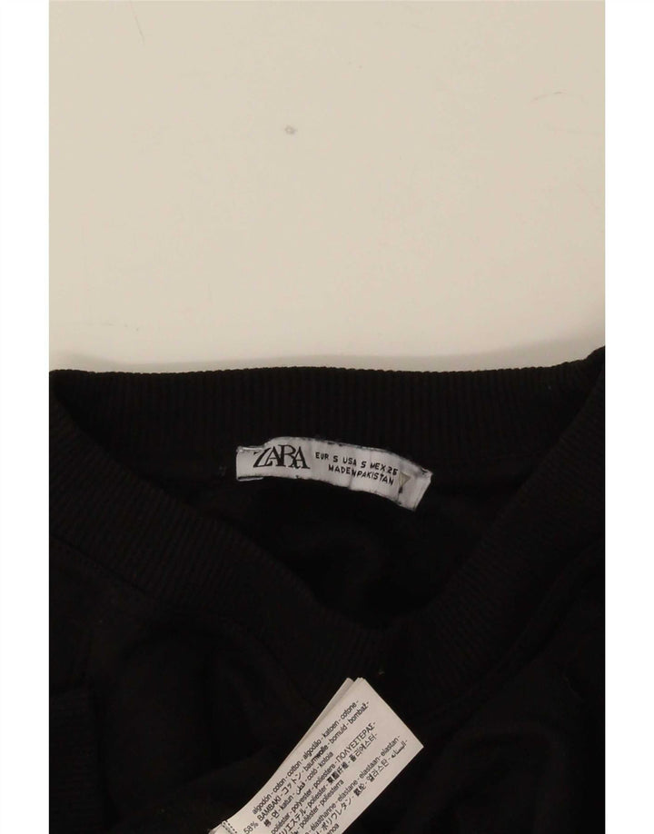 Zara Womens Oversized Sweatshirt Jumper UK 10 Small Black Bomuld