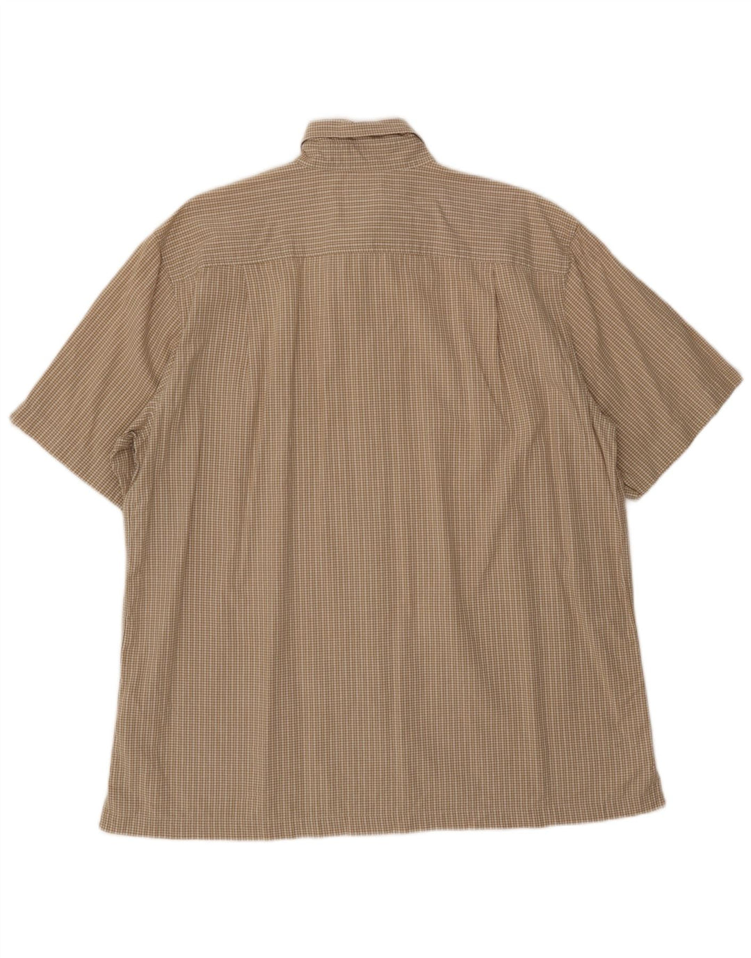 DOCKERS Kortærmet herreskjorte Stor beige ternet bomuld