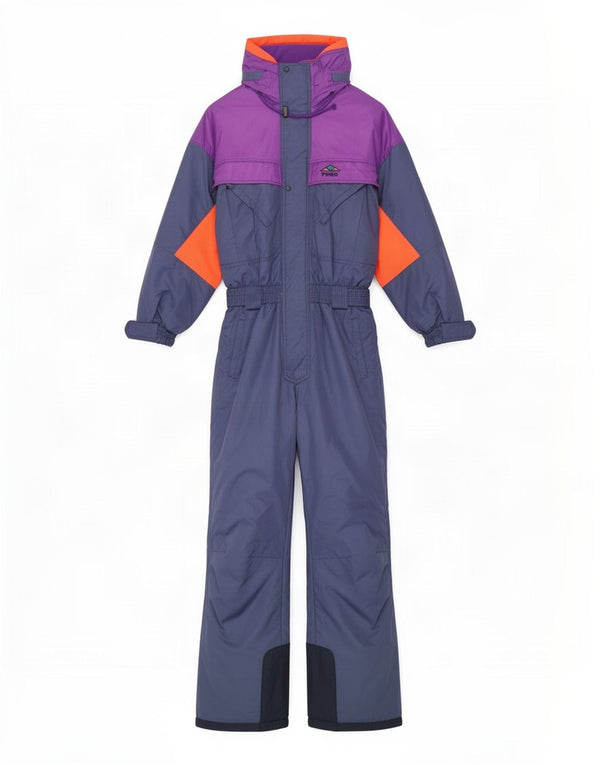 Brugi Ski Jumpsuit med hætte til mænd UK 42 Stor blå farveblok polyamid