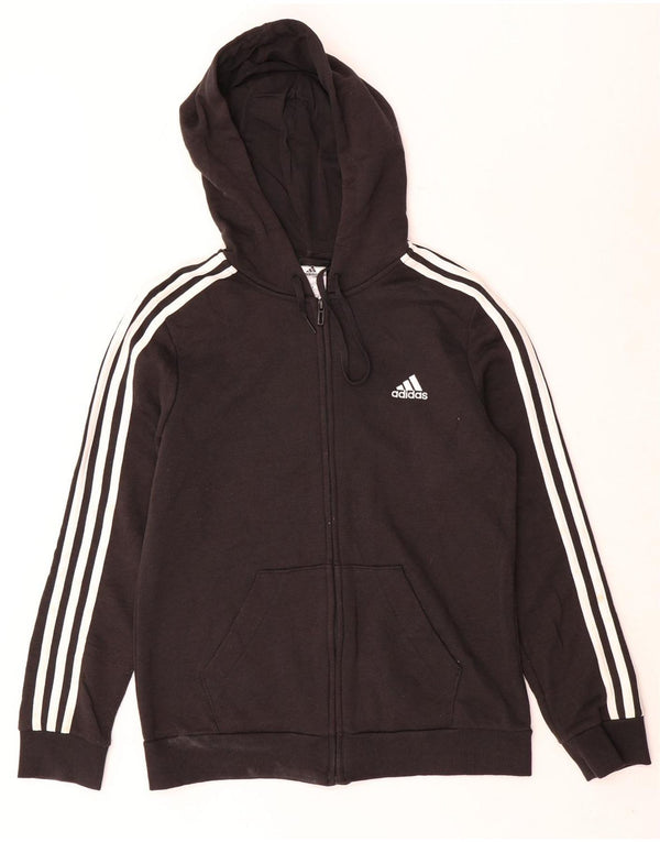 Adidas Dame Hættetrøje Sweater UK 12/14 Medium Sort Colourblock Bomuld