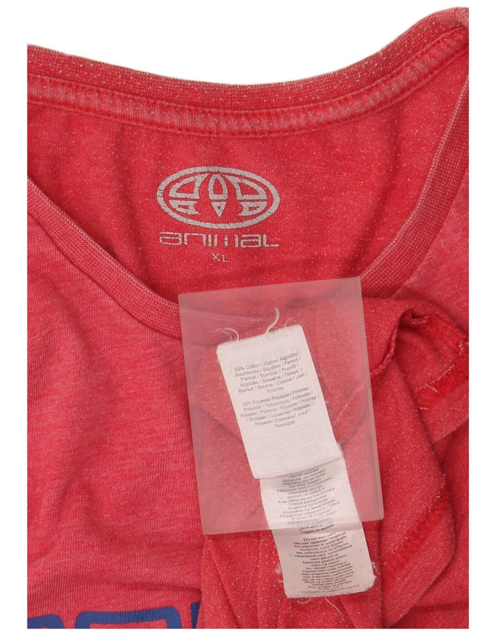 Animal Herre Grafisk T-Shirt Top XL Rød Bomuld