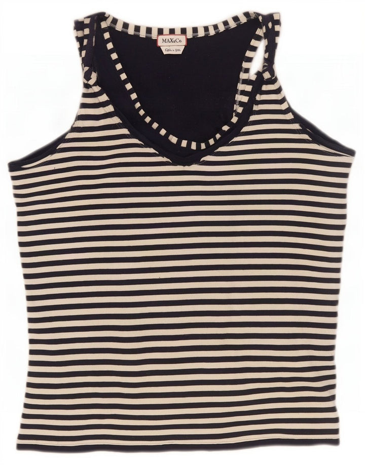 Max & Co. Damevest Top UK 12 Medium Sort Stribet