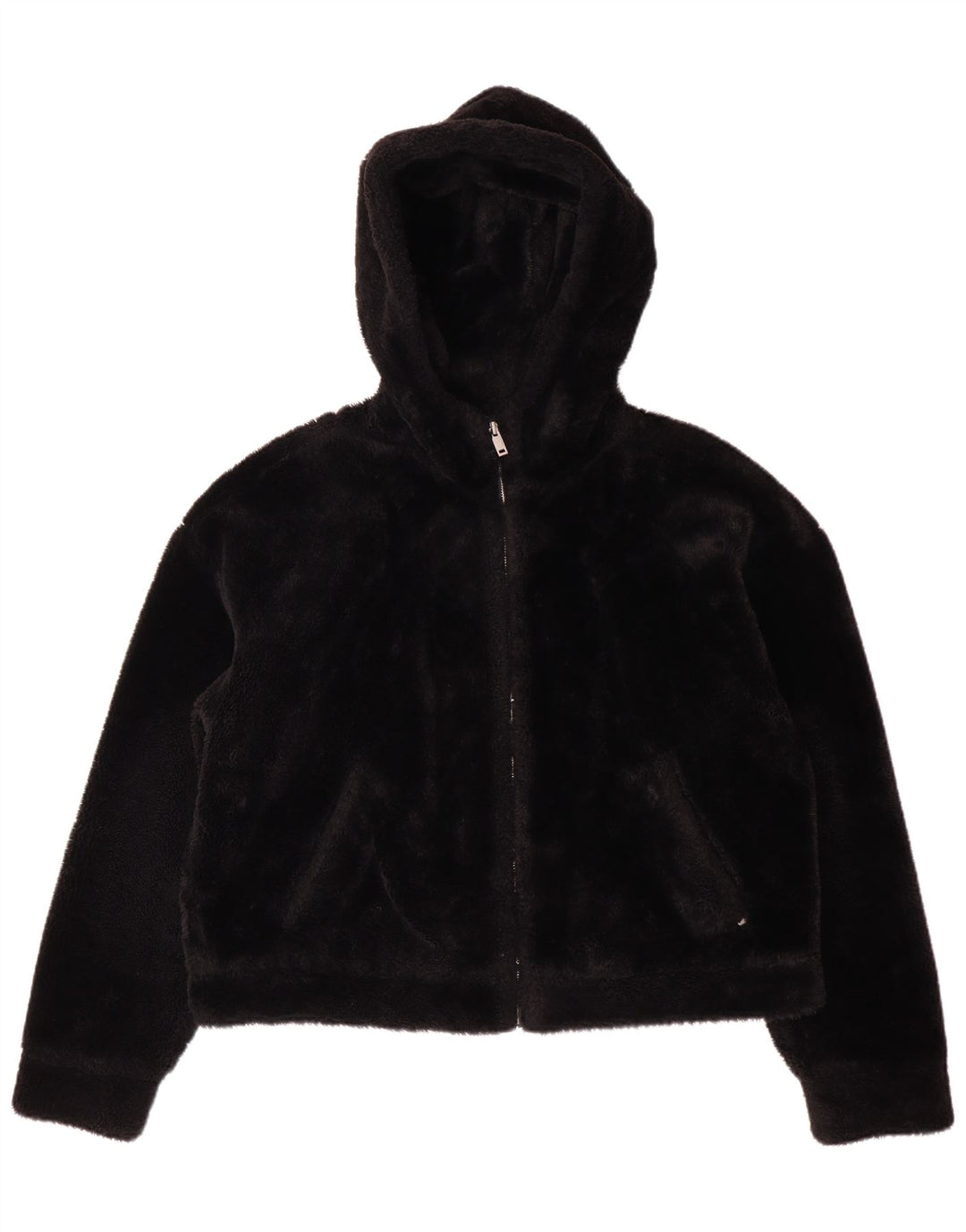 UGG Fleecejakke med hætte til kvinder UK 14 Medium Sort Polyester