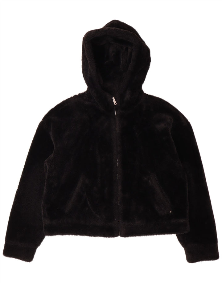 UGG Fleecejakke med hætte til kvinder UK 14 Medium Sort Polyester