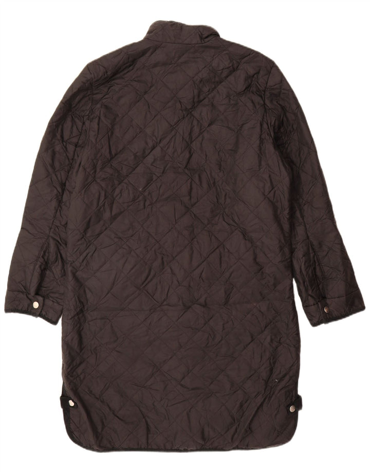 Marks & Spencer Quiltet Frakke til kvinder UK 12 Medium Sort Polyamid