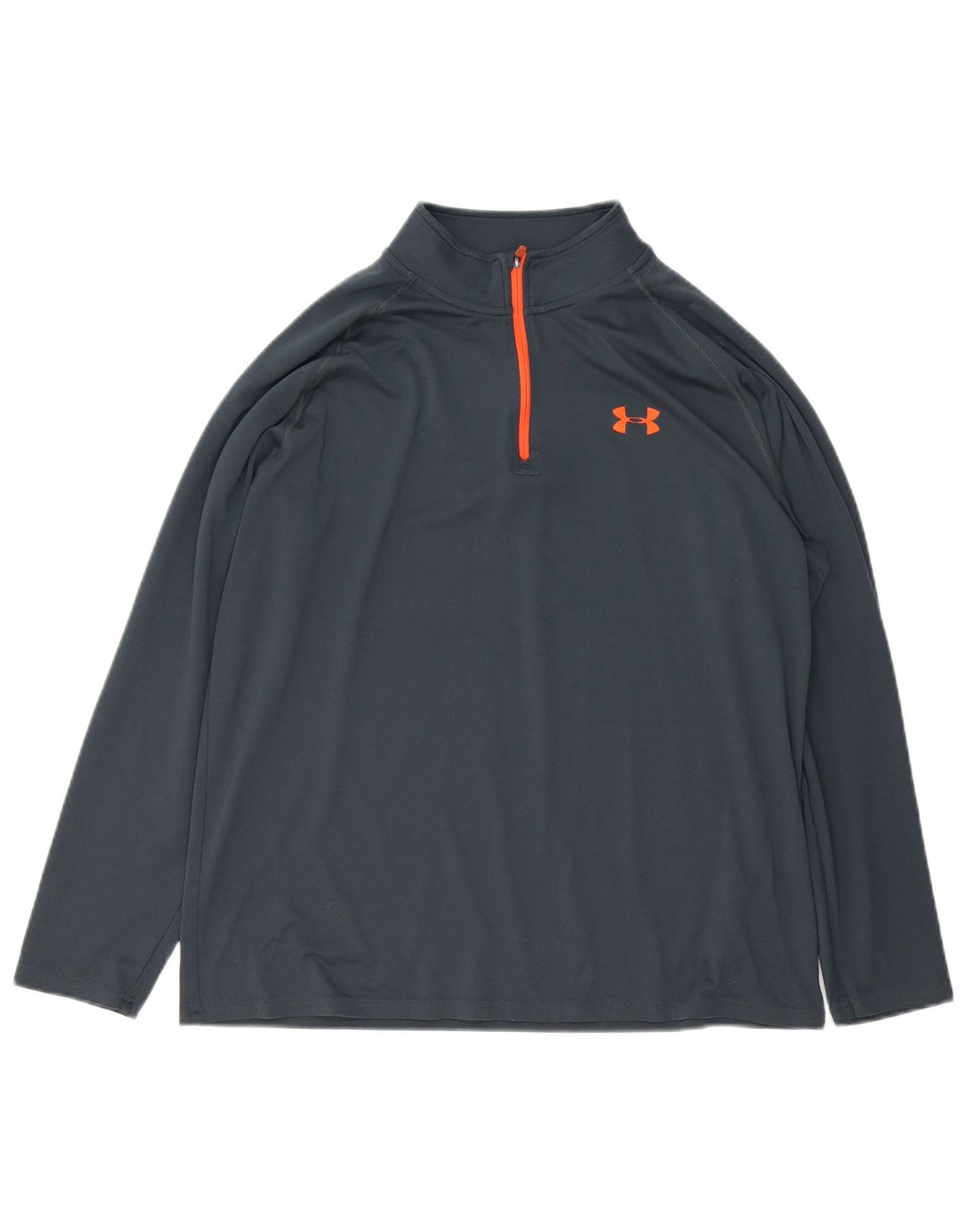 Under Armour Herre Heat Gear Zip Neck Pullover Træningsdragt Top Stor Grå