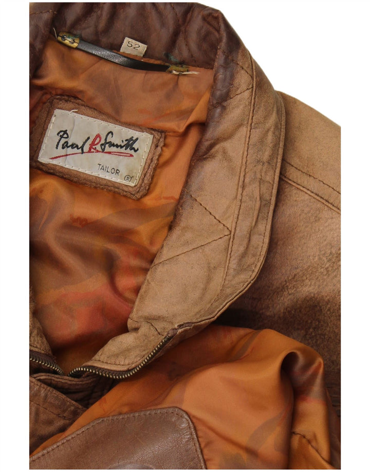 Paul Smith Herre Læderjakke IT 52 XL Brunt Læder