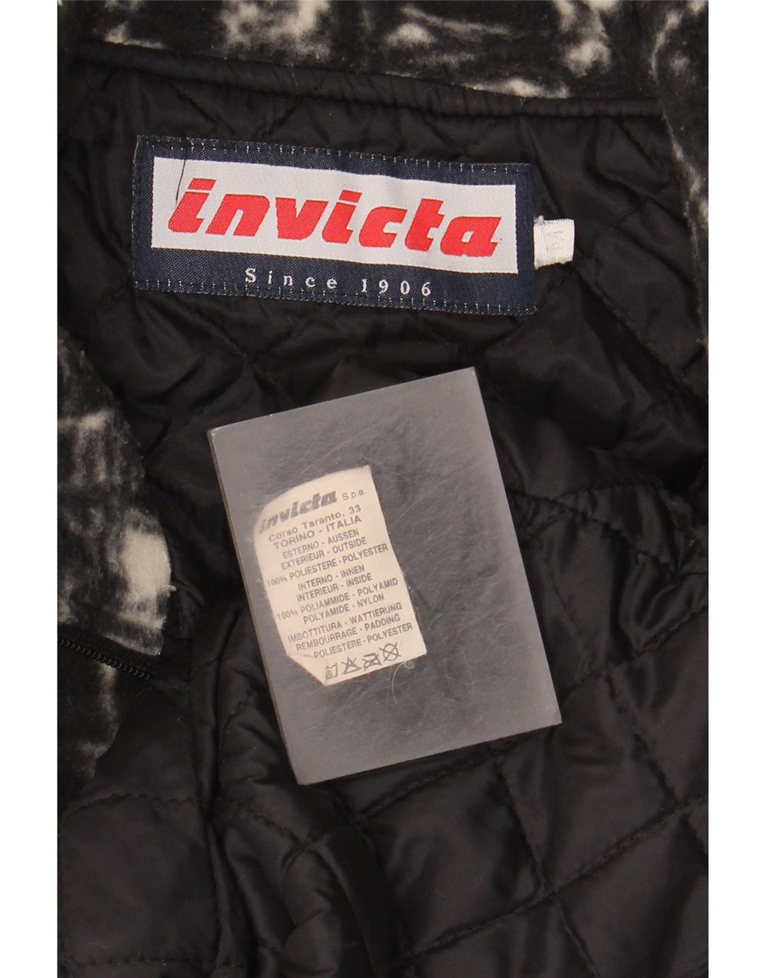 Invicta Fleecejakke til mænd UK 38 Medium Sort Geometrisk Polyester