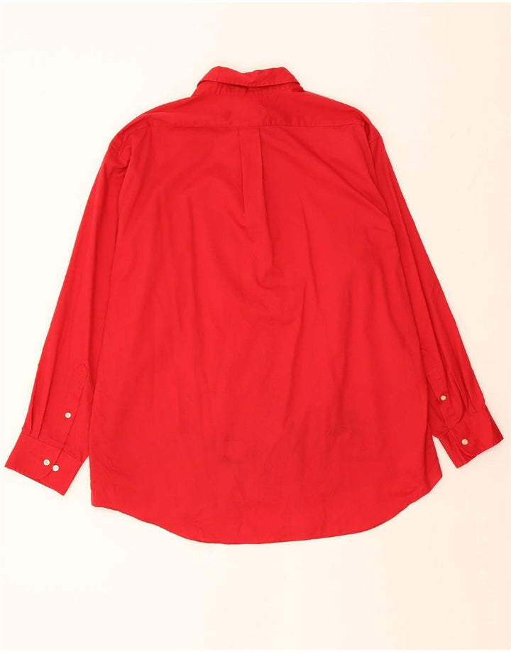 CHAPS Mens Classic Fit Shirt Size 18 1/2 2XL Red Cotton Vintage Chaps and Second-Hand Chaps from Messina Hembry 