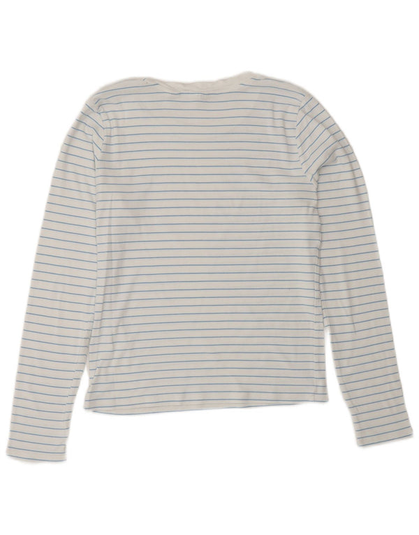 Levi's Dame Top Langærmet UK 12 Medium Hvid Stribet
