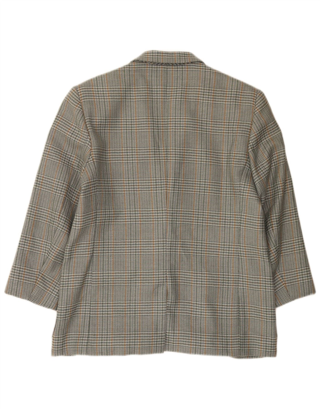 Vintage Dame 2-knaps blazerjakke IT 46 Large Grå Houndstooth Uld