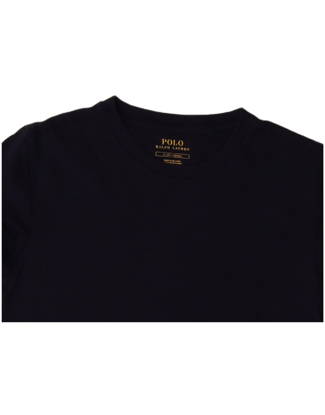 POLO RALPH LAUREN Dame T-Shirt Top UK 8 Small Navy Blue Bomuld