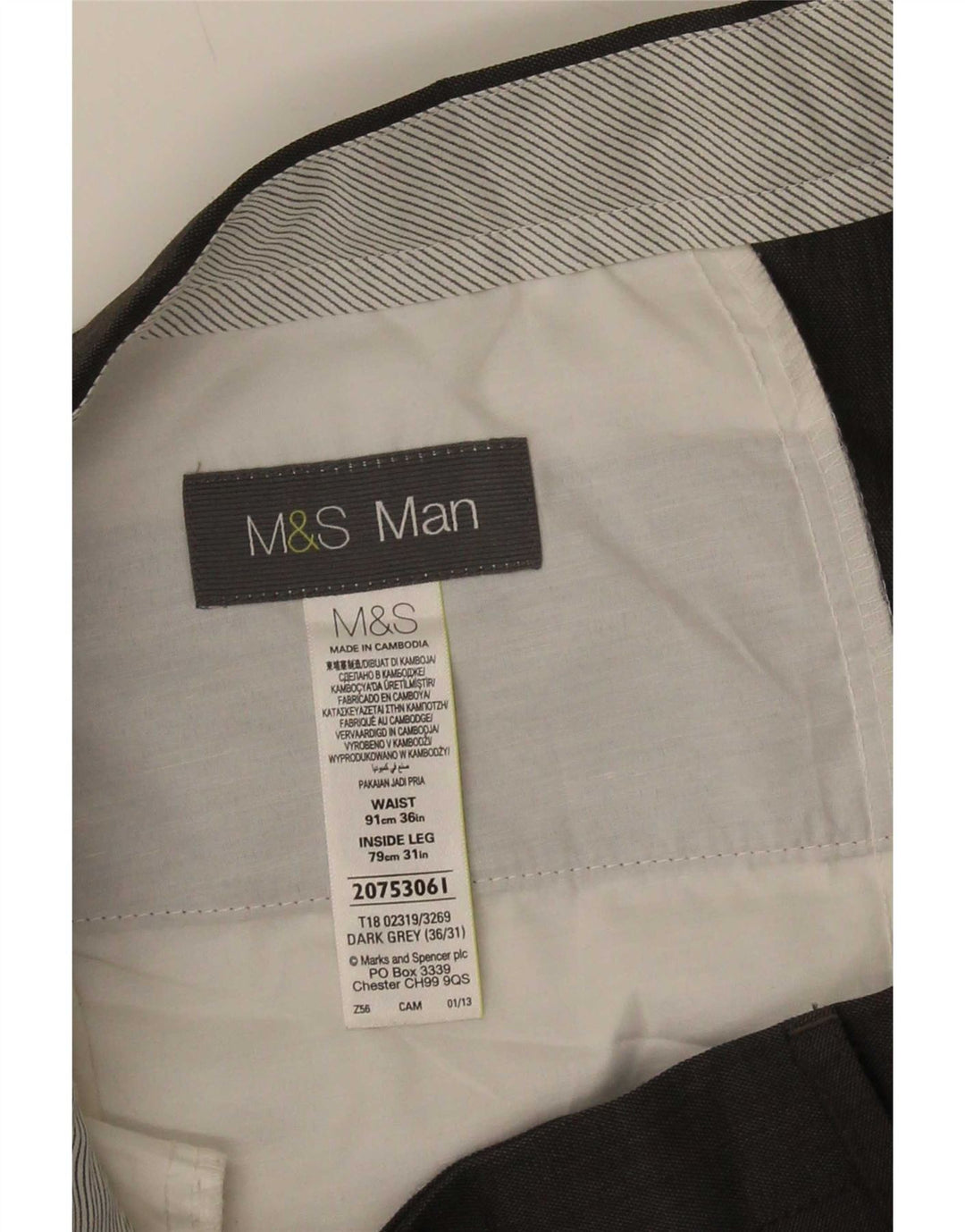 Marks & Spencer Herre Pegged Suit Bukser W36 L31 Grå Polyester