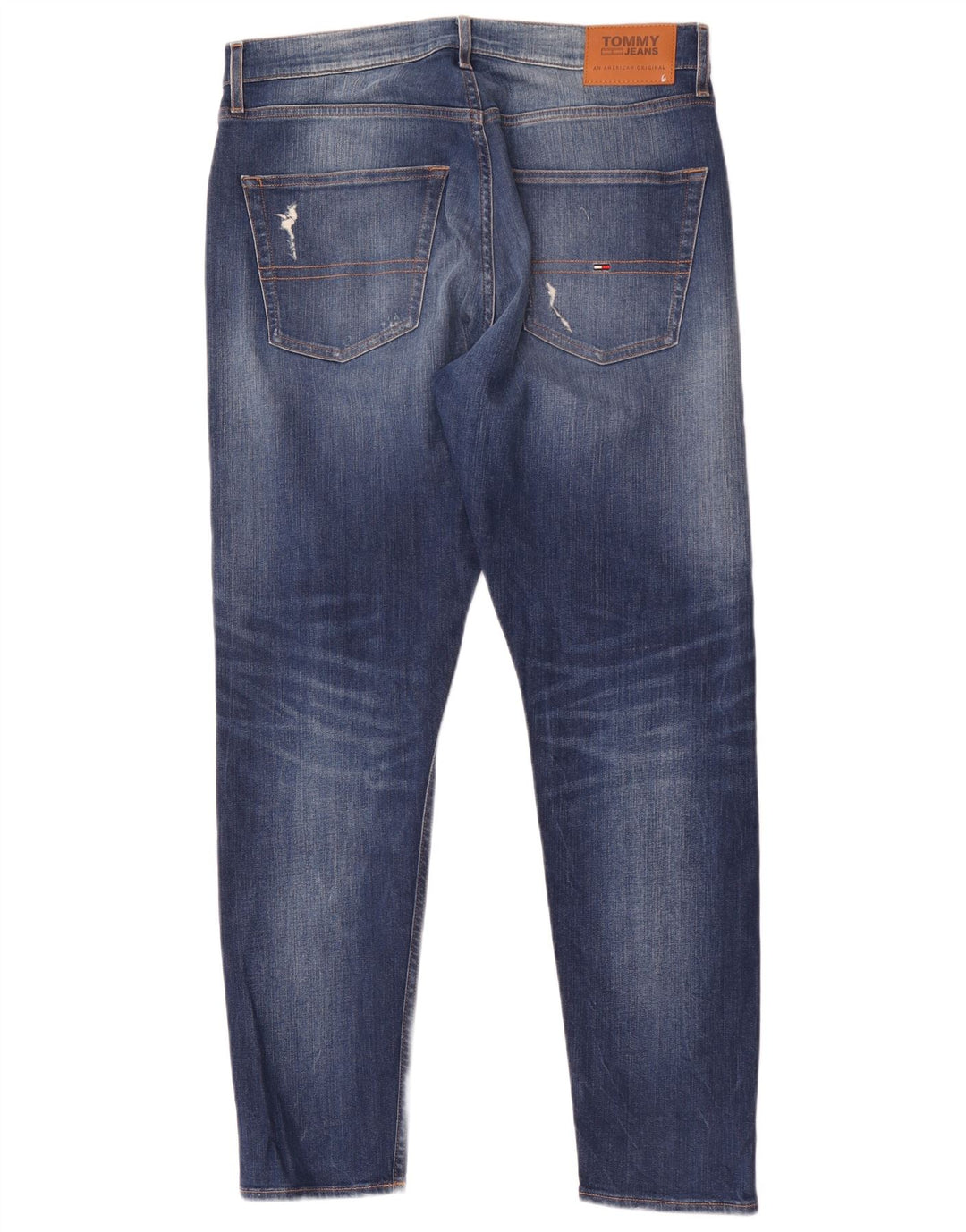 Tommy Hilfiger Herre Distressed Slim Jeans W32 L32 Marineblå Bomuld