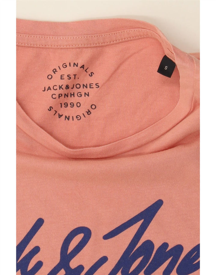 JACK & JONES Mens Graphic T-Shirt Top Small Pink Cotton Vintage Jack & Jones and Second-Hand Jack & Jones from Messina Hembry 