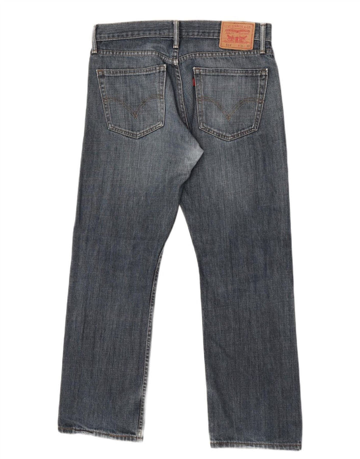 Levi's Herre 514 Slim Straight Jeans W34 L40 Blå Bomuld