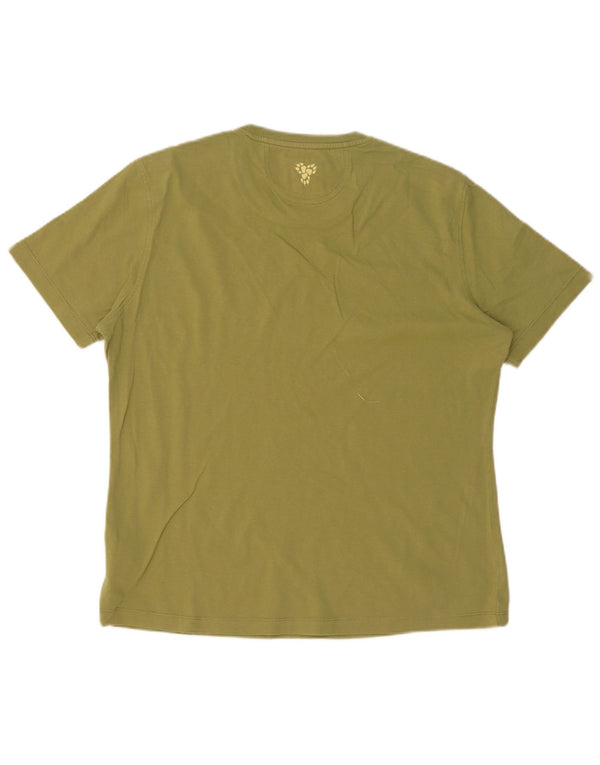 Jack Wolfskin Dame T-Shirt Top UK 18 XL Khaki Bomuld