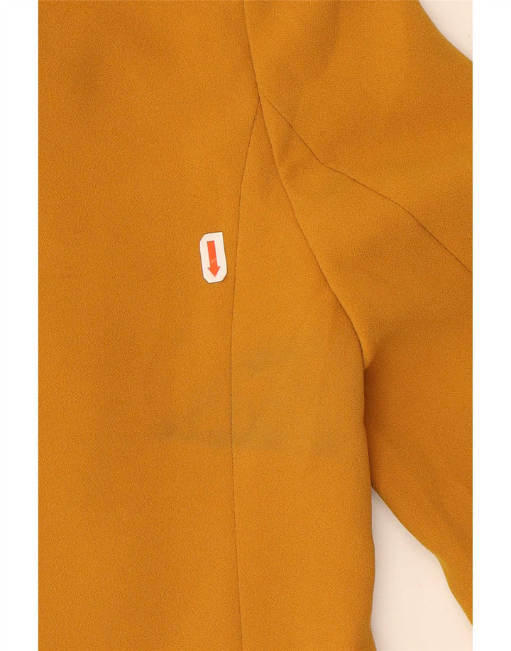 Zara Dame Oversized Dobbeltradet Frakke UK 6 XS Gul Polyester
