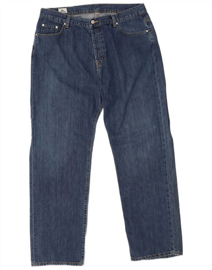 Lacoste Herre Straight Jeans Størrelse 48 XL W36 L31 Blå Bomuld