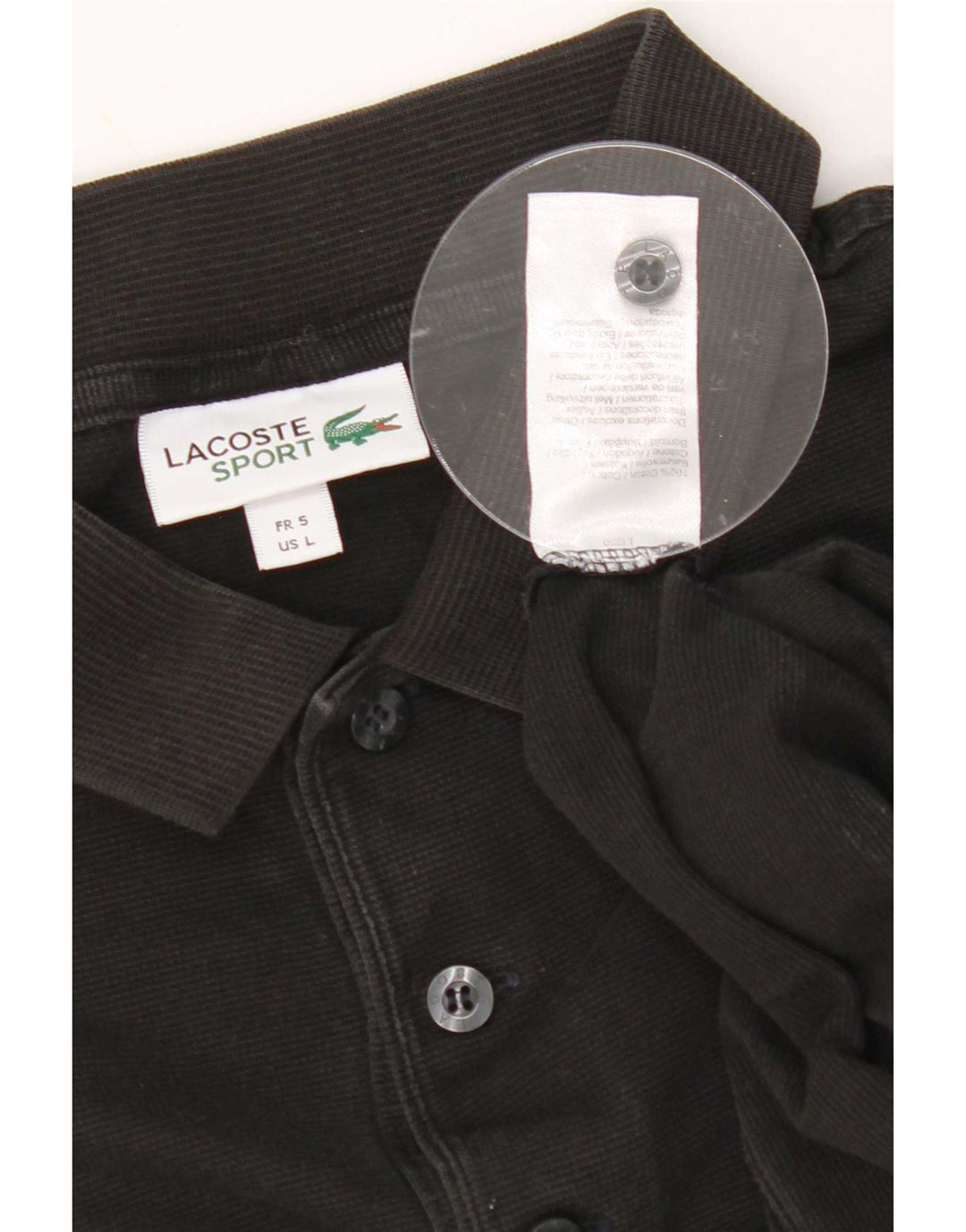 Lacoste Herre Polo Shirt Størrelse 5 Large Sort Bomuld